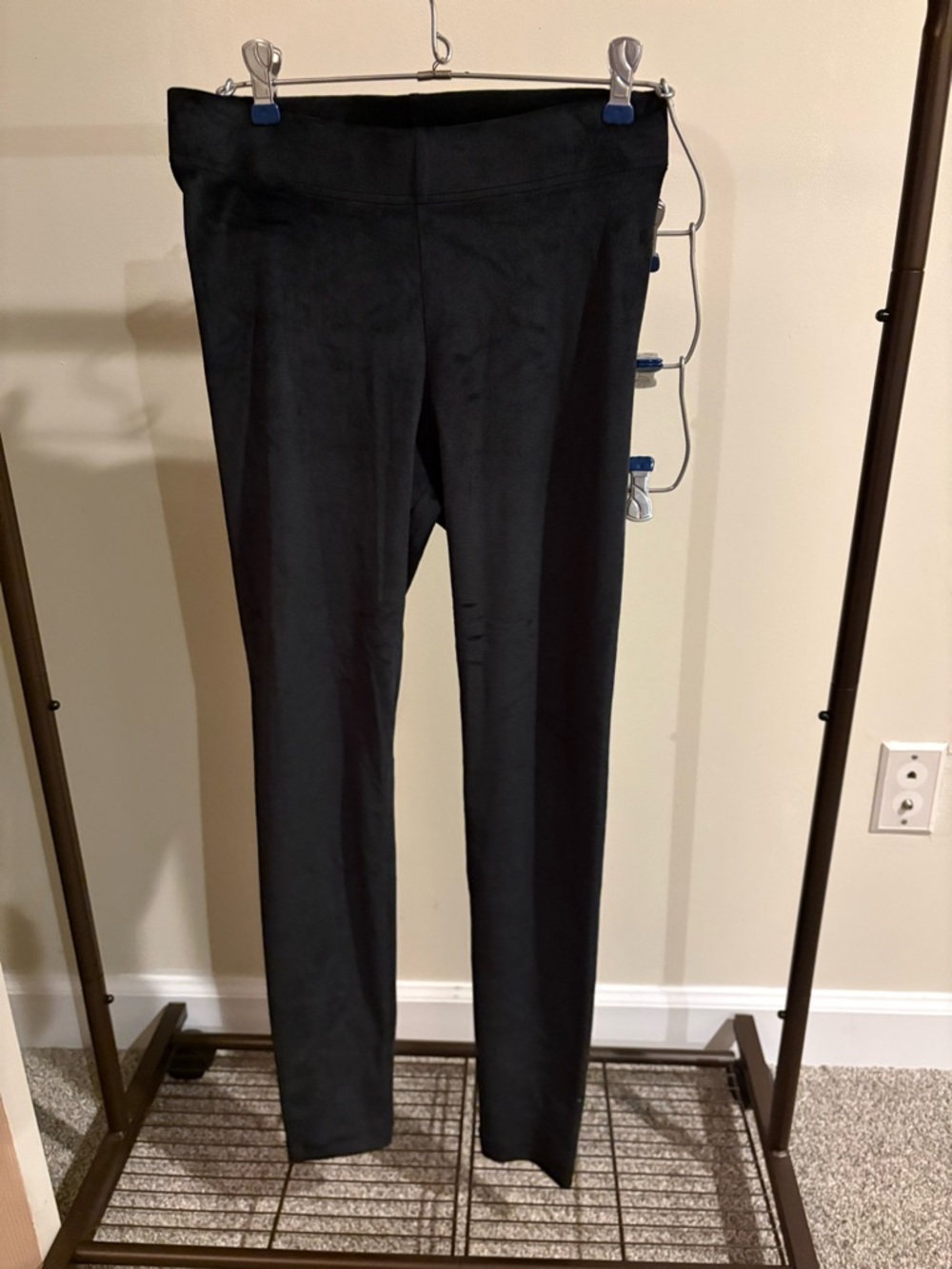 Old Navy Black Ponte-Like Velour Leggings